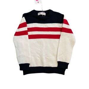 Minoti Unisex Kids Red, White And Navy Sweater Size 3-4years